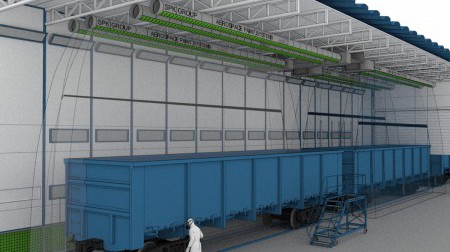 Проект комплекса подготовки поверхности грузовых вагонов от SPK. 