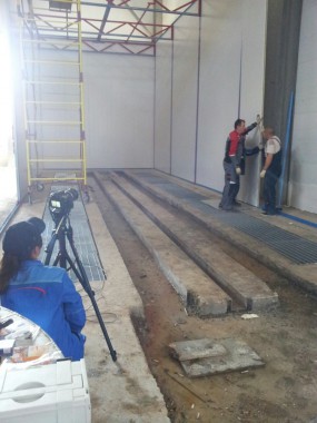 В Казахстане в Астане на Заводе по производству дизельных двигателей для локомотивов GEVO наша компания возводит моечную камеру