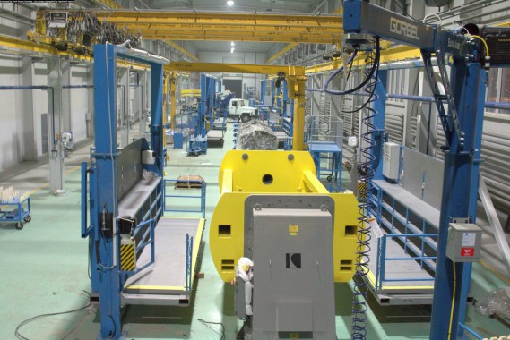 Расстановка нестандартного оборудования на Заводе по производству дизельных двигателей GEVO в Астане