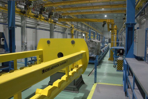 Расстановка нестандартного оборудования на Заводе по производству дизельных двигателей GEVO в Астане