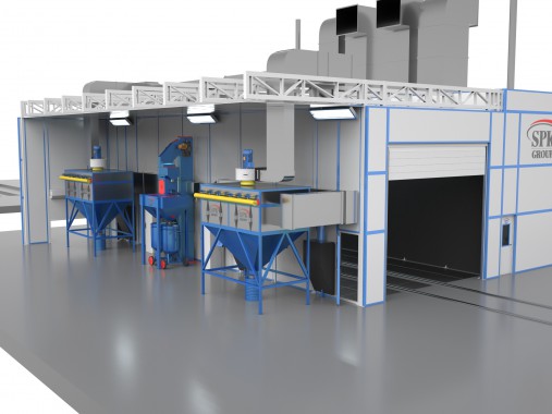 Проект уличного комплекса SPK для подготовки и окраски поверхности для металлоконструкций различных габаритов Проект уличного комплекса SPK для подготовки и окраски поверхности для металлоконструкций различных габаритов