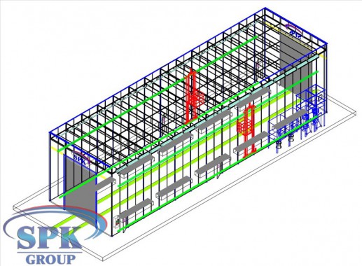 Окрасочно-сушильный комплекс для окраски ж/д транспорта SPK-29.8.7 Окрасочно-сушильный комплекс для окраски ж/д транспорта SPK-29.8.7