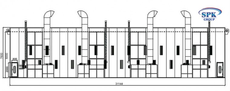Камера окрасочно-сушильная для электровозов SPK-31.6.7 приямок