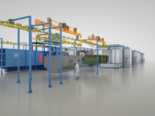 Линия подготовки и окраски поверхности для спецтехники SPK