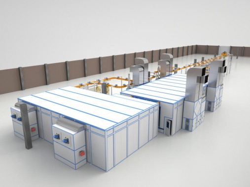 Линия окраски и сушки деталей кузовов спецтехники SPK Линия окраски и сушки деталей кузовов спецтехники SPK