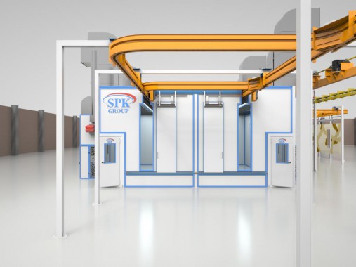 Линия окраски и сушки деталей кузовов спецтехники SPK Линия окраски и сушки деталей кузовов спецтехники SPK