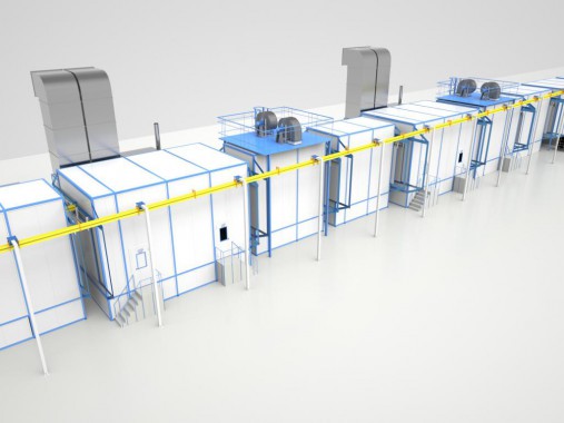 Линия окраски среднегабаритных узлов и деталей SPK Линия окраски среднегабаритных узлов и деталей SPK