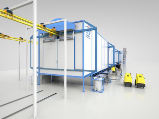 Линия окраски крупногабаритных деталей сельскохозяйственных машин SPK