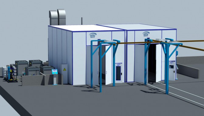 Линия подготовки, покраски и сушки для деталей с/х техники SPK