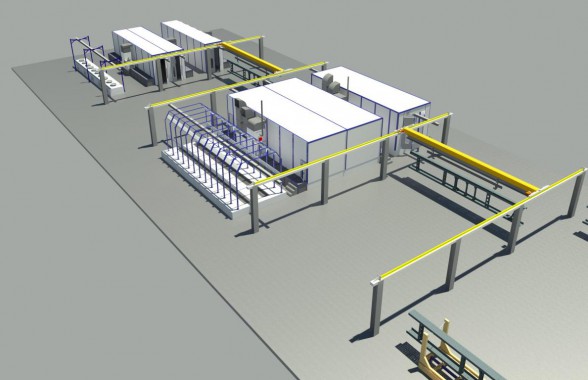 Линия подготовки, окраски и сушки рам КАМАЗа Линия подготовки, окраски и сушки рам КАМАЗа