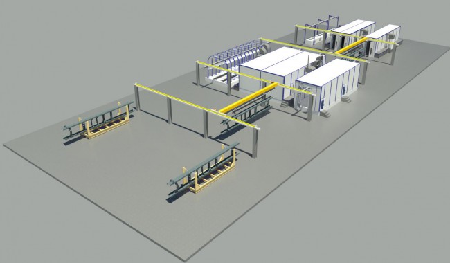 Линия подготовки, окраски и сушки рам КАМАЗа Линия подготовки, окраски и сушки рам КАМАЗа