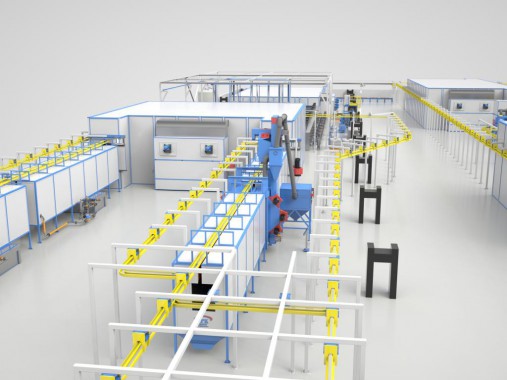 Линия окраски деталей рам грузового коммерческого автотранспорта SPK Линия окраски деталей рам грузового коммерческого автотранспорта SPK