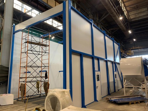 Дробеструйная камера для ж/д транспорта SPK-12.6.6, г. В. Пышма (Свердловская обл.) Дробеструйная камера для ж/д транспорта SPK-12.6.6, г. В. Пышма (Свердловская обл.)