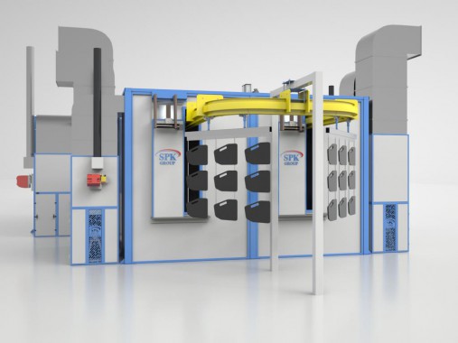 Линия подготовки и покраски SPK для деталей тракторов Линия подготовки и покраски SPK для деталей тракторов