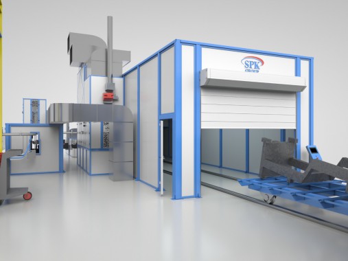 Линия SPK окраски рам тракторов Линия SPK окраски рам тракторов