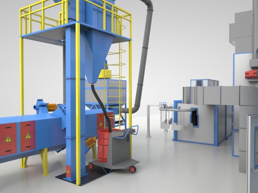 Линия SPK окраски рам тракторов Линия SPK окраски рам тракторов