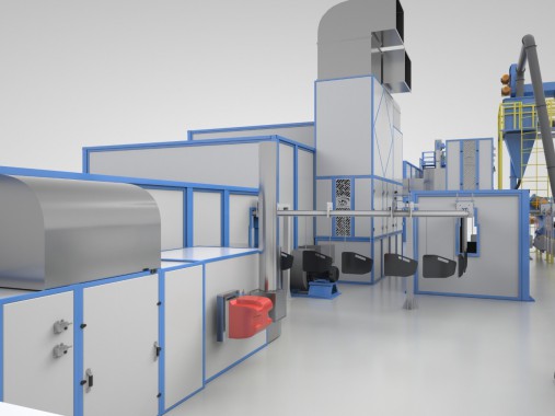 Линия SPK окраски рам тракторов Линия SPK окраски рам тракторов