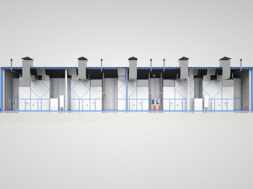 Уличная окрасочно-сушильная камера для крановой техники SPK-40.6.6