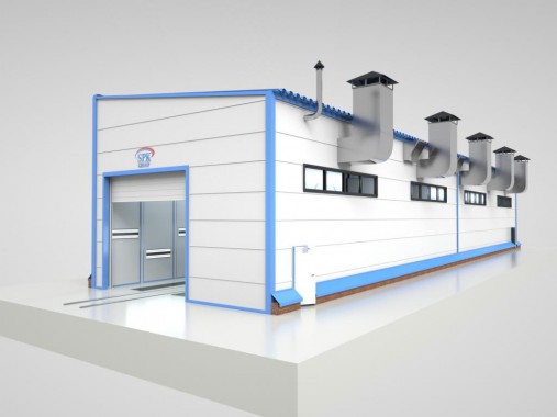 Уличная окрасочно-сушильная камера для крановой техники SPK-40.6.6