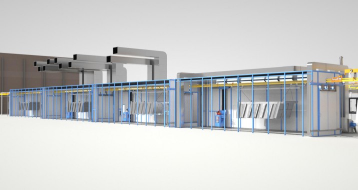 Линия подготовки, покраски для спецтехники SPK Линия подготовки, покраски для спецтехники SPK