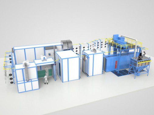 Автоматическая конвейерная линия для подготовки и окраски деталей сельхозтехники SPK Автоматическая конвейерная линия для подготовки и окраски деталей сельхозтехники SPK