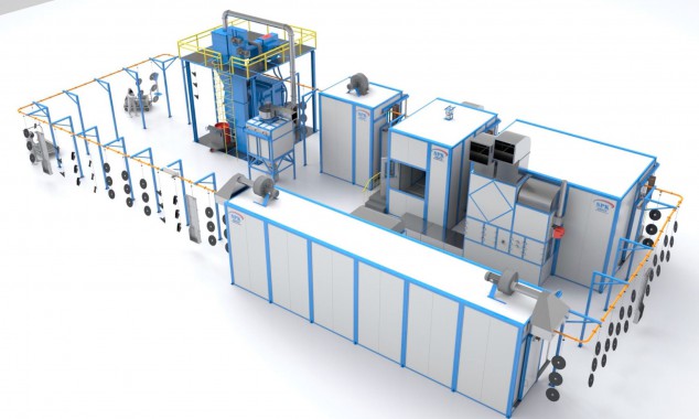 Автоматическая конвейерная линия для подготовки и окраски деталей сельхозтехники SPK Автоматическая конвейерная линия для подготовки и окраски деталей сельхозтехники SPK