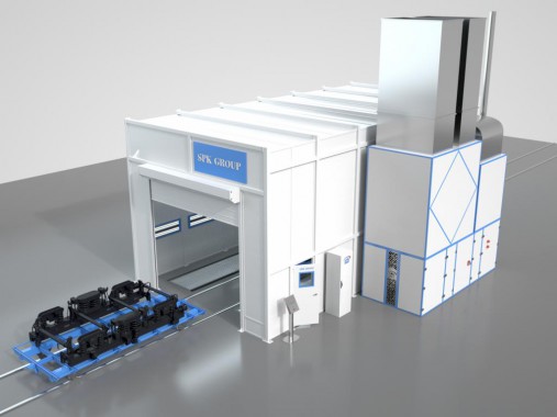 Комплекс дробеструйно-окрасочно-сушильный проходного типа SPK
