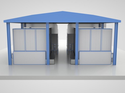 Две уличные окрасочно-сушильные камеры SPK для контейнеров Две уличные окрасочно-сушильные камеры SPK для контейнеров