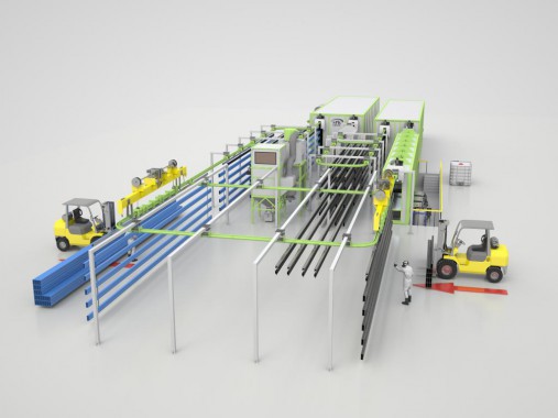 Линия порошковой окраски для металлических профилей SPK