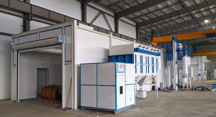 Дробеструйная и окрасочно-сушильная камеры SPK для трубопроводов, г. Курск Дробеструйная и окрасочно-сушильная камеры SPK для трубопроводов, г. Курск