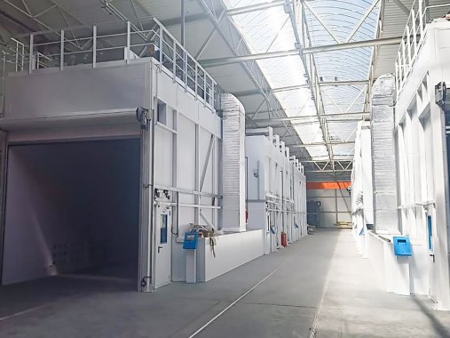 Линия подготовки и окраски кузовов и рам самосвалов, г. Калининград