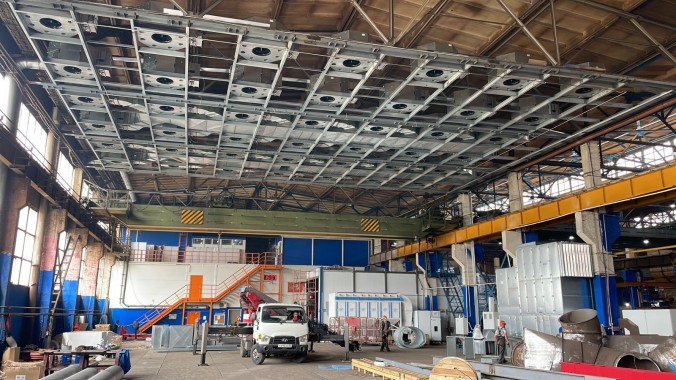 Зона открытой окраски SPK-OPSS-18.21.7 и дробеструйная камера SPK-SBB-15.5, г. Омск