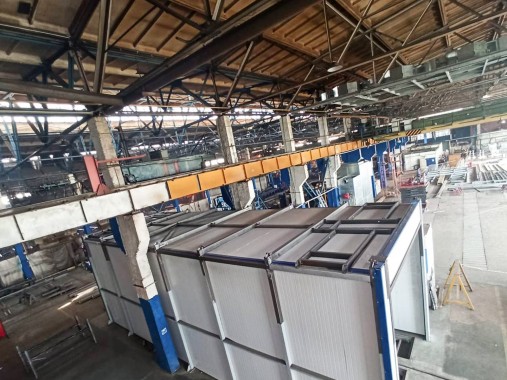 Зона открытой окраски SPK-OPSS-18.21.7 и дробеструйная камера SPK-SBB-15.5, г. Омск