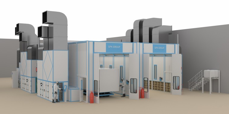 Комплекс оборудования SРК для цеха покраски для авиастроения Комплекс оборудования SРК для цеха покраски для авиастроения