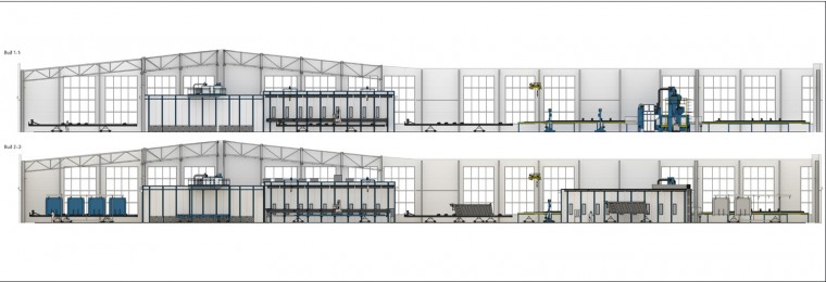 Линия подготовки и окраски поверхности автофургонов SPK