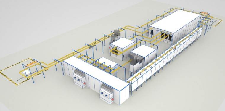 Автоматизированная линия окраски мостов коммерческого транспорта SPK Автоматизированная линия окраски мостов коммерческого транспорта SPK