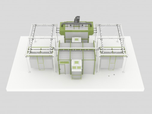 Линия порошковой окраски с ручной конвейерной системой для сельскохозяйственной техники Линия порошковой окраски с ручной конвейерной системой для сельскохозяйственной техники