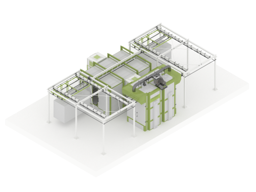 Линия порошковой окраски с ручной конвейерной системой для сельскохозяйственной техники Линия порошковой окраски с ручной конвейерной системой для сельскохозяйственной техники