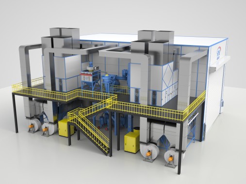 Дробеструйно-окрасочно-сушильная камера SPK-21.12.10 Дробеструйно-окрасочно-сушильная камера SPK-21.12.10