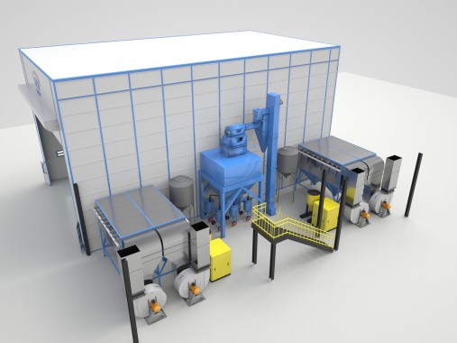 Дробеструйно-окрасочно-сушильная камера SPK-21.12.10 Дробеструйно-окрасочно-сушильная камера SPK-21.12.10