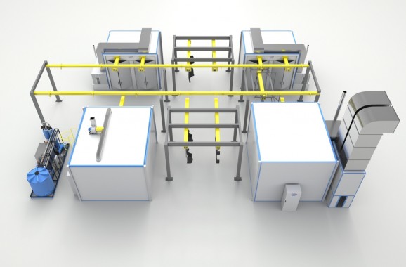 Комплекс подготовки к окраске, окраски и сушки изделий с подвесным конвейером SPK Комплекс подготовки к окраске, окраски и сушки изделий с подвесным конвейером SPK