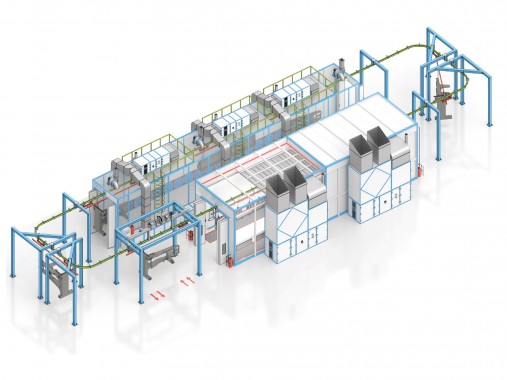 Конвейерная окрасочная линия для спецтехники SPK Конвейерная окрасочная линия для спецтехники SPK