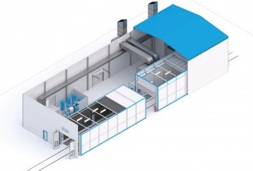 Уличный комплекс SPK-42.16.8. дробеструйная и окрасочно-сушильная камеры Уличный комплекс SPK-42.16.8. дробеструйная и окрасочно-сушильная камеры