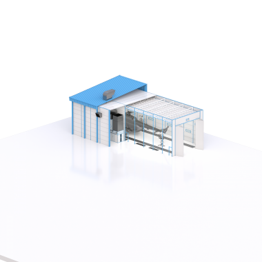 Уличная окрасочно-сушильная камера тупикового типа для вертолетов