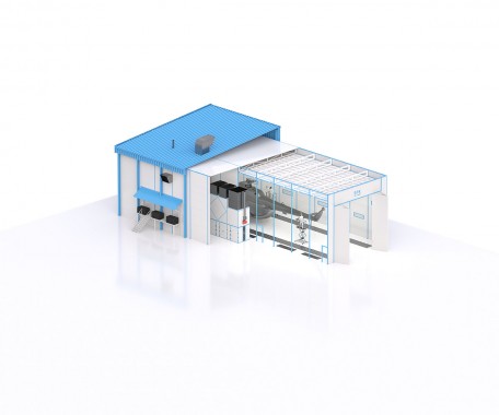 Окрасочно-сушильная камера SPK-SCB(O)-30.15.11 уличного типа, тупиковая