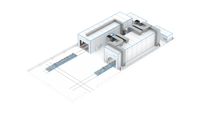Дробеструйно-окрасочно-сушильный комплекс для нефтегазовой отрасли Дробеструйно-окрасочно-сушильный комплекс для нефтегазовой отрасли