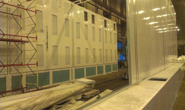 Окрасочно-сушильная камера для поездов депо Балахонцы "УралКалий" г. Березники Окрасочно-сушильная камера для поездов депо Балахонцы "УралКалий" г. Березники