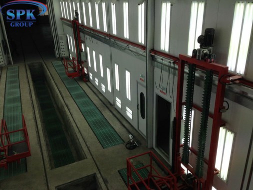 Окрасочно-сушильная камера для Ж/Д вагонов с возможностью разделения на 7 и 15 м SPK-22x6x6.5 Россия