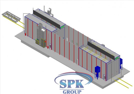 Комплекс по подготовке и окраске грузовиков проходного типа SPK-36.6.6 Комплекс по подготовке и окраске грузовиков проходного типа SPK-36.6.6