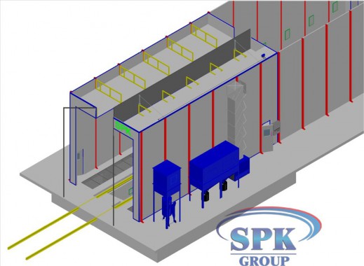 Комплекс по подготовке и окраске грузовиков проходного типа SPK-36.6.6 Комплекс по подготовке и окраске грузовиков проходного типа SPK-36.6.6